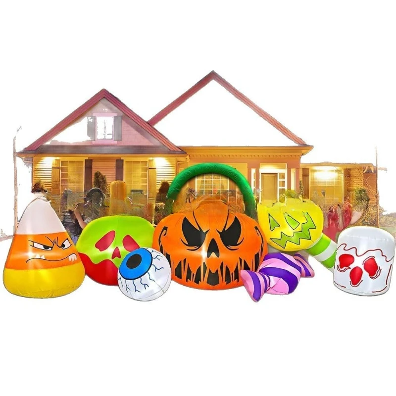 Gardening Tools Cartoon - Abóbora inflável de Halloween com luz