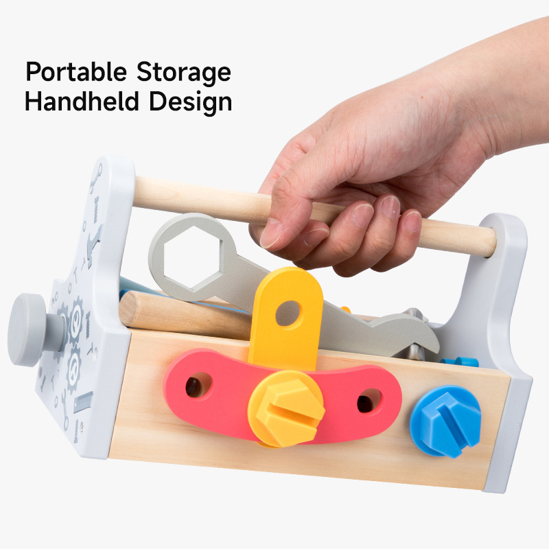 Gardening Tools Set Gift - Caixa de Ferramentas Infantil de Madeira,