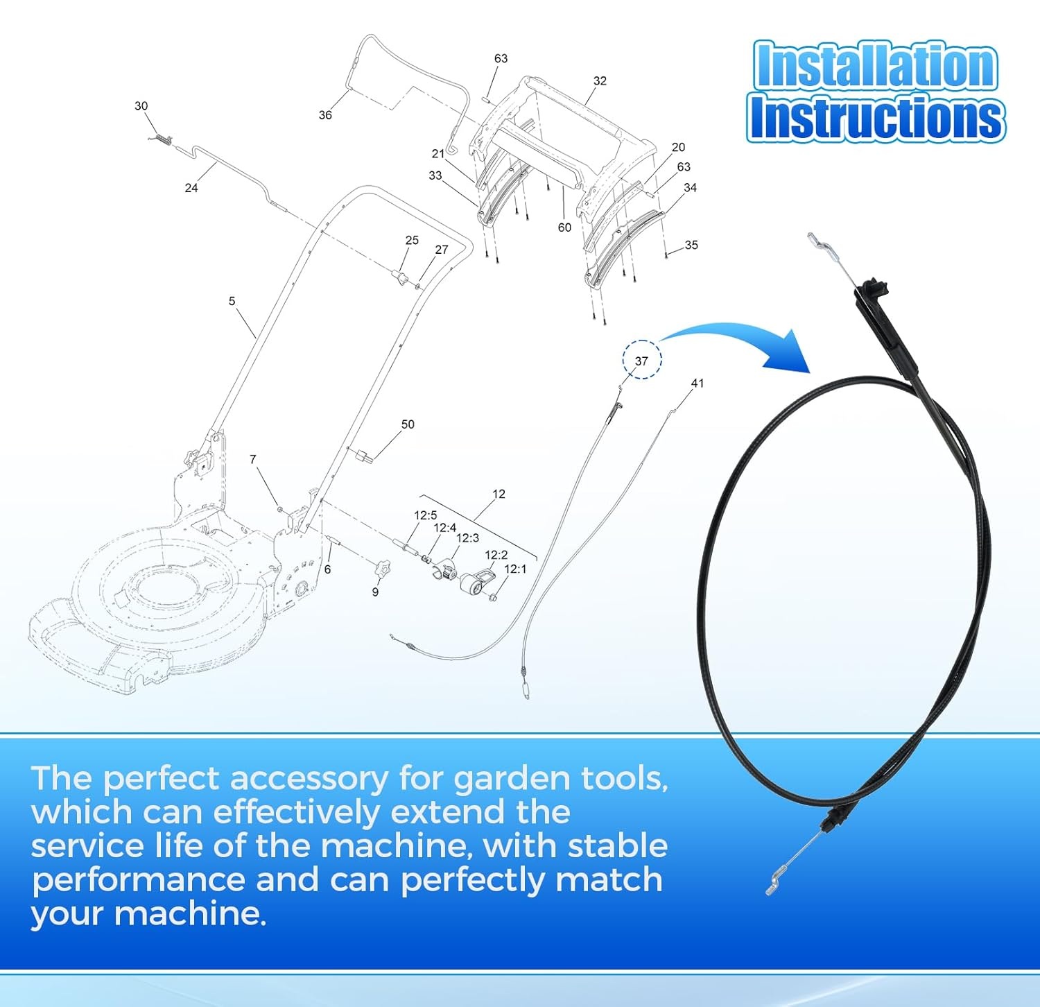 Cabo de Freio PP B&S 139-6594  - Gardening Tools B&M avaliação e preço